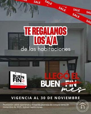 Casa en venta en Aire Puro Residencial Merida con recamara en PB y doble altura 